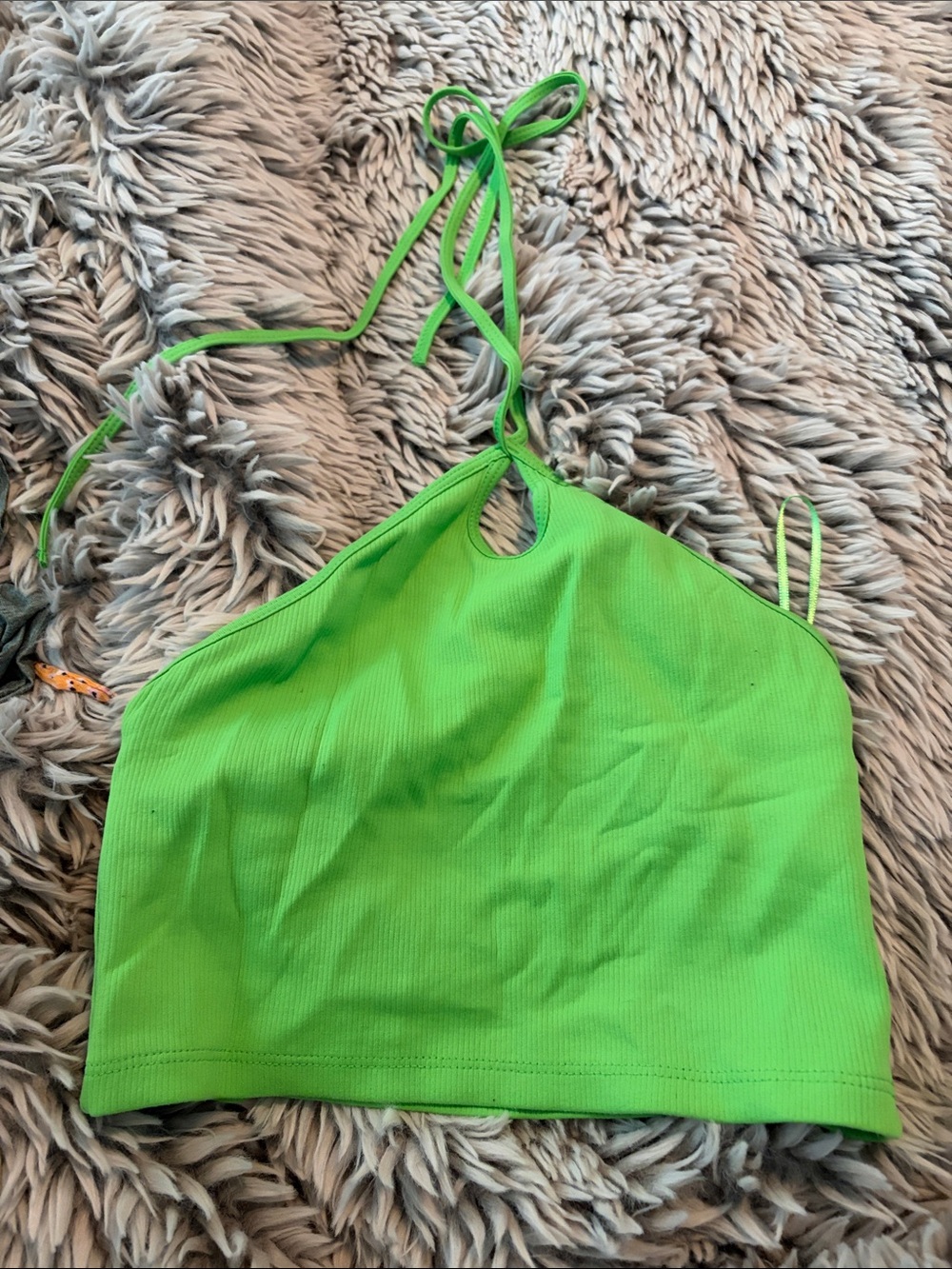 Zara Neon Green Halter Crop Top